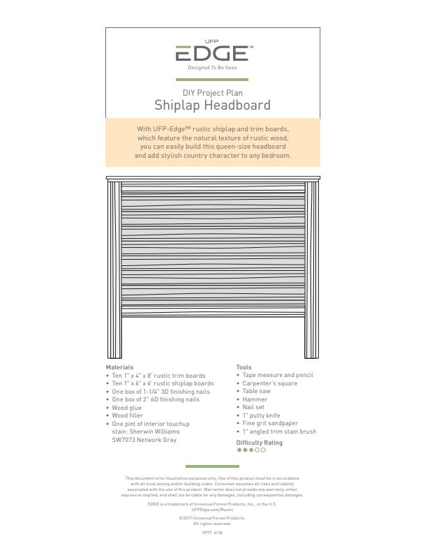 ufpEDGE_Rustic Collection_Project Plan_Headboard_Web